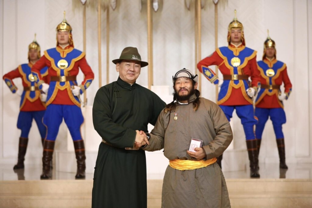 Open book in library with bookshelves